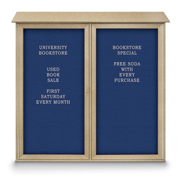 Indoor Enclosed Combo Board, 48"x36", Satin Frame/Grey & Cloud